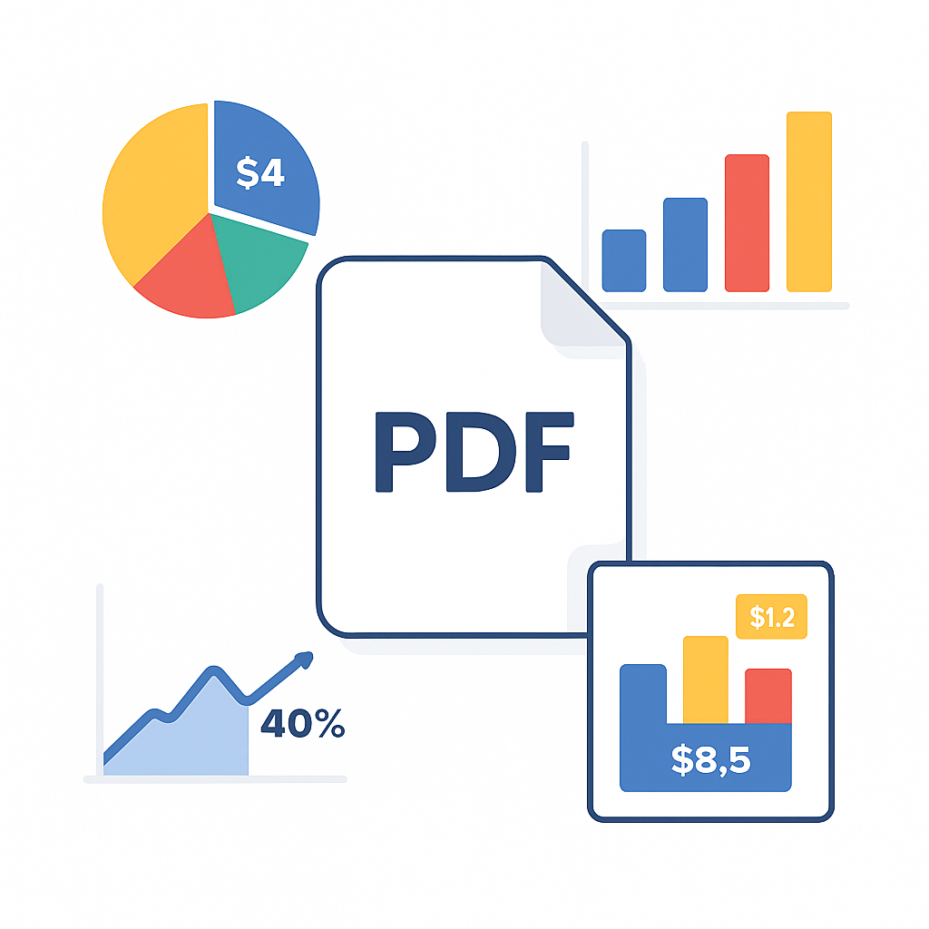 Financial data charts and graphs